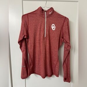 Nike Dry-fit Oklahoma Sooners Crimson Logo Quarter-Zip